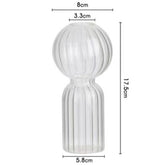 Ins Creative Glass Vase Striped Transparent Glass Vase Table Decorative Ornaments Hydroponic Flower Simple Vase